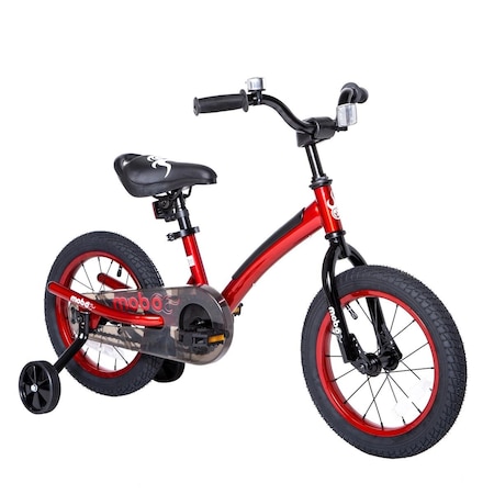 Mobo 14 in. First Kids Pedal Bicycle Bike with Training Wheel, Red Tri-140R